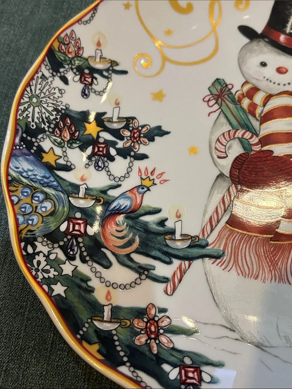Williams Sonoma Snowman Twas the Night Before Christmas Dinner Plate